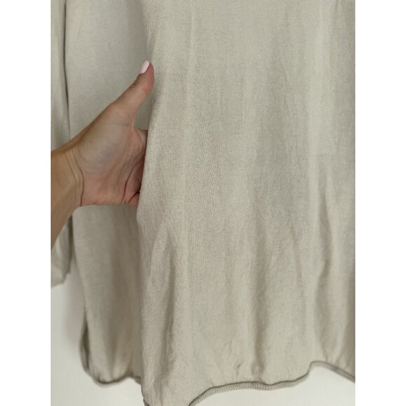 Maje O/S Ecru Kangaroo Pocket Hood Dolman Sleeve Silk Cashmere Tunic top - Picture 8 of 16